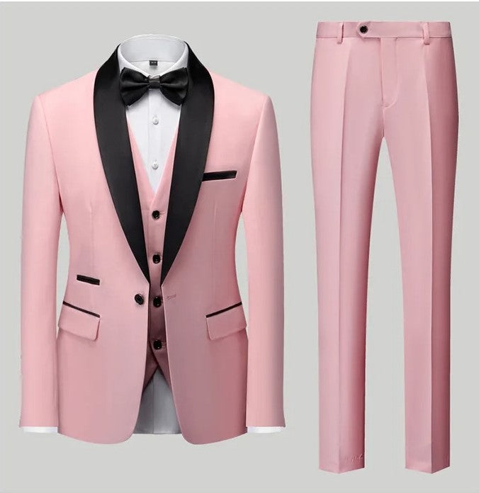 Completo da uomo 3 pezzi elegante, formale, da lavoro, da matrimonio, smoking, blazer, gilet e pantaloni | Disponibile in 11 colori