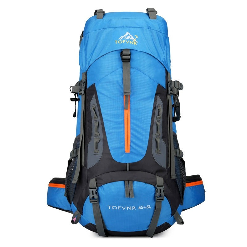 65+5L Outdoor Hiking Backpack – Large Capacity Waterproof Trekking Rucksack with Reflective Strips & Expandable Design | 2201