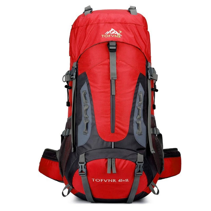 65+5L Outdoor Hiking Backpack – Large Capacity Waterproof Trekking Rucksack with Reflective Strips & Expandable Design | 2201