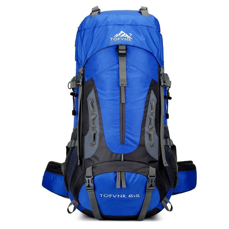 65+5L Outdoor Hiking Backpack – Large Capacity Waterproof Trekking Rucksack with Reflective Strips & Expandable Design | 2201