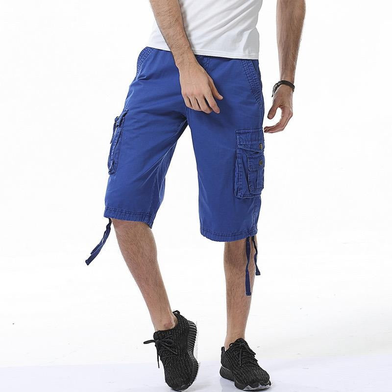 Pantaloncini cargo da combattimento da uomo taglie forti, versatili in cotone, pantaloni a metà gamba in twill, al ginocchio, 3/4, corti, taglie forti, vita da 36" a 48" | A082