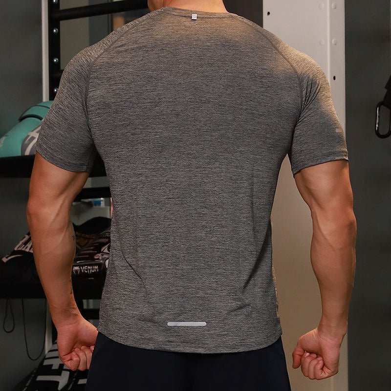 Uomo manica corta asciugatura rapida atletica palestra attiva T-shirt traspirante Top | 6098