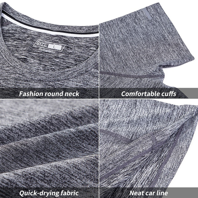 Uomo manica corta asciugatura rapida atletica palestra attiva T-shirt traspirante Top | 6098