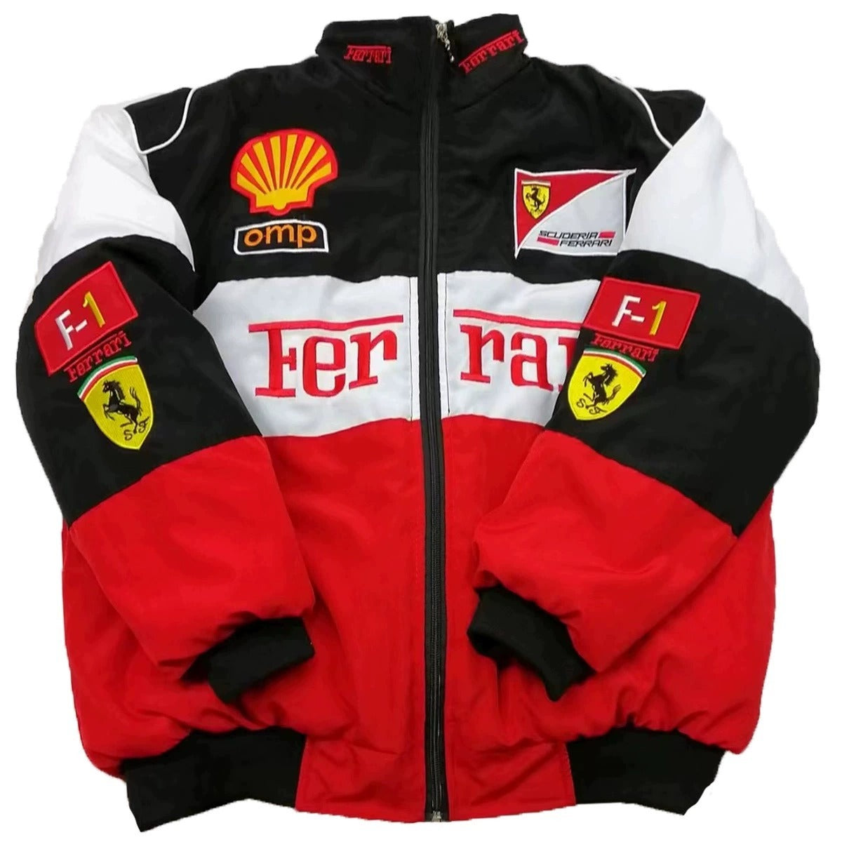 F1 Ferrari Embroidered Racing Suit Jacket Retro Style Motorcycle Riding Jacket for Spring & Autumn | AL776286320703