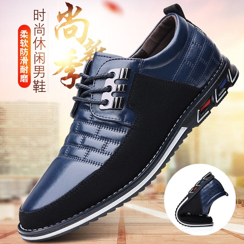 Men's Plaid British Style Derby Shoes Non-Slip Leather Loafers Moccasins Wedding Dress Shoes |