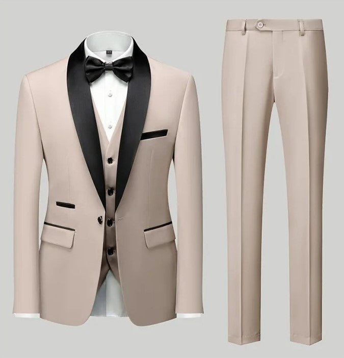 Completo da uomo 3 pezzi elegante, formale, da lavoro, da matrimonio, smoking, blazer, gilet e pantaloni | Disponibile in 11 colori