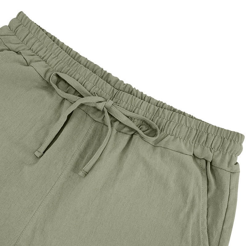 Men's Lightweight Linen-Blend Beach Shorts - Relaxed Fit 5-Inch Casual Shorts | WW-2