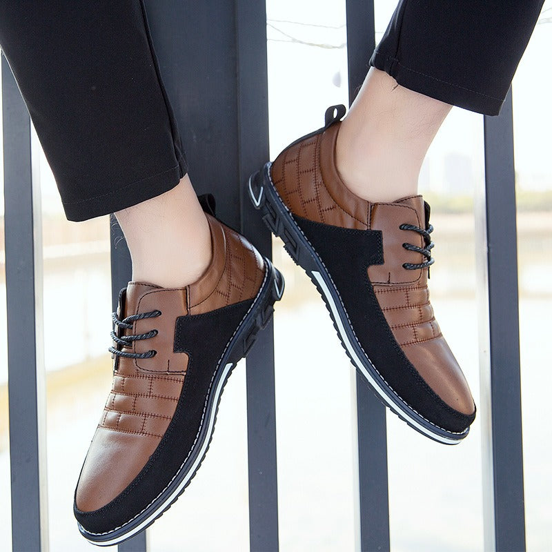 Men's Plaid British Style Derby Shoes Non-Slip Leather Loafers Moccasins Wedding Dress Shoes |
