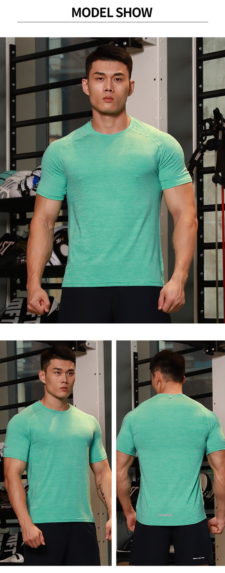 Uomo manica corta asciugatura rapida atletica palestra attiva T-shirt traspirante Top | 6098