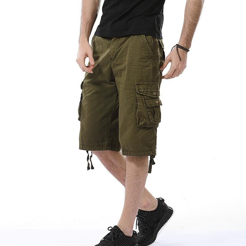 Pantaloncini cargo da combattimento da uomo taglie forti, versatili in cotone, pantaloni a metà gamba in twill, al ginocchio, 3/4, corti, taglie forti, vita da 36" a 48" | A082