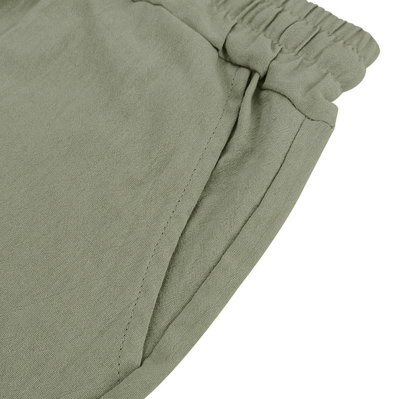 Men's Lightweight Linen-Blend Beach Shorts - Relaxed Fit 5-Inch Casual Shorts | WW-2