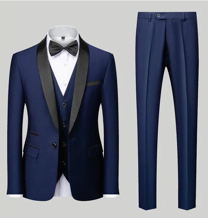 Completo da uomo 3 pezzi elegante, formale, da lavoro, da matrimonio, smoking, blazer, gilet e pantaloni | Disponibile in 11 colori