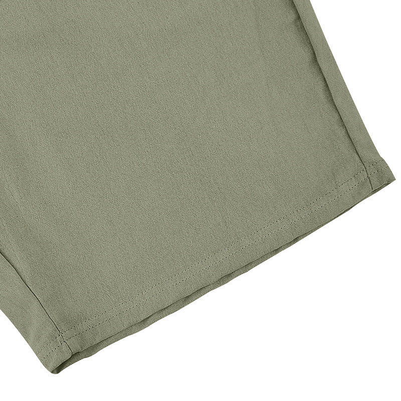Men's Lightweight Linen-Blend Beach Shorts - Relaxed Fit 5-Inch Casual Shorts | WW-2