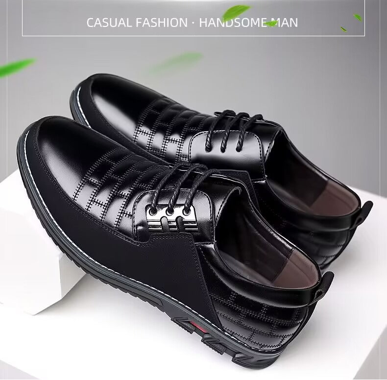 Men's Plaid British Style Derby Shoes Non-Slip Leather Loafers Moccasins Wedding Dress Shoes |