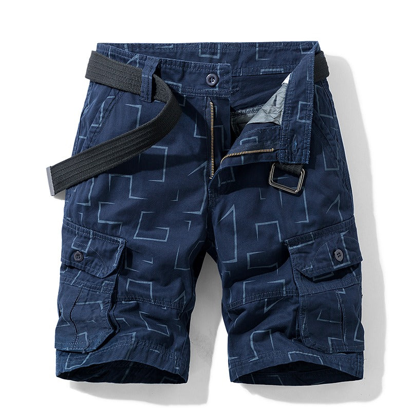 Short cargo pour homme, imprimé géométrique, décontracté, unisexe, en coton, tactique, pour femme | 27254