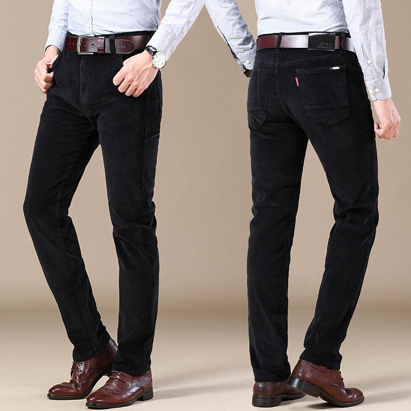 Jeans da uomo in velluto a coste dritto slim fit pantaloni versatili elastici business casual pantaloni comodi elastici | 6686
