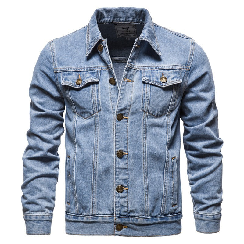 Giacca invernale da uomo a maniche lunghe in cotone casual taglie forti in denim | jk609