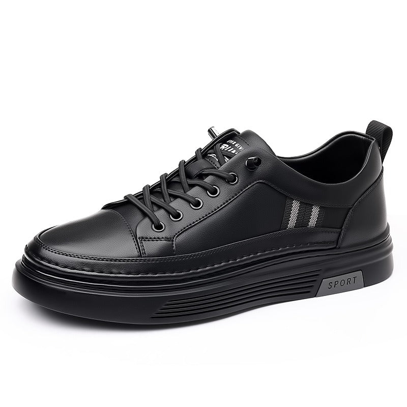 Sneakers in pelle casual con punta affilata comode scarpe traspiranti con lacci | L8081