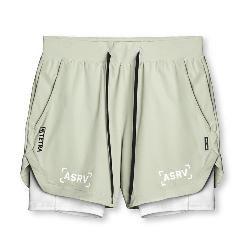 New Double Deck Running Shorts Fitness Workout Bermuda Quick Dry Short Pants Bottoms | K-55