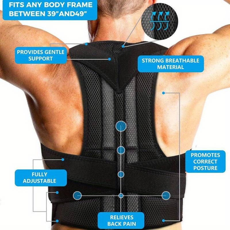 Men Women Neoprene Posture Corrector Bad Back Lumbar Shoulder Support Belt Brace | 1001