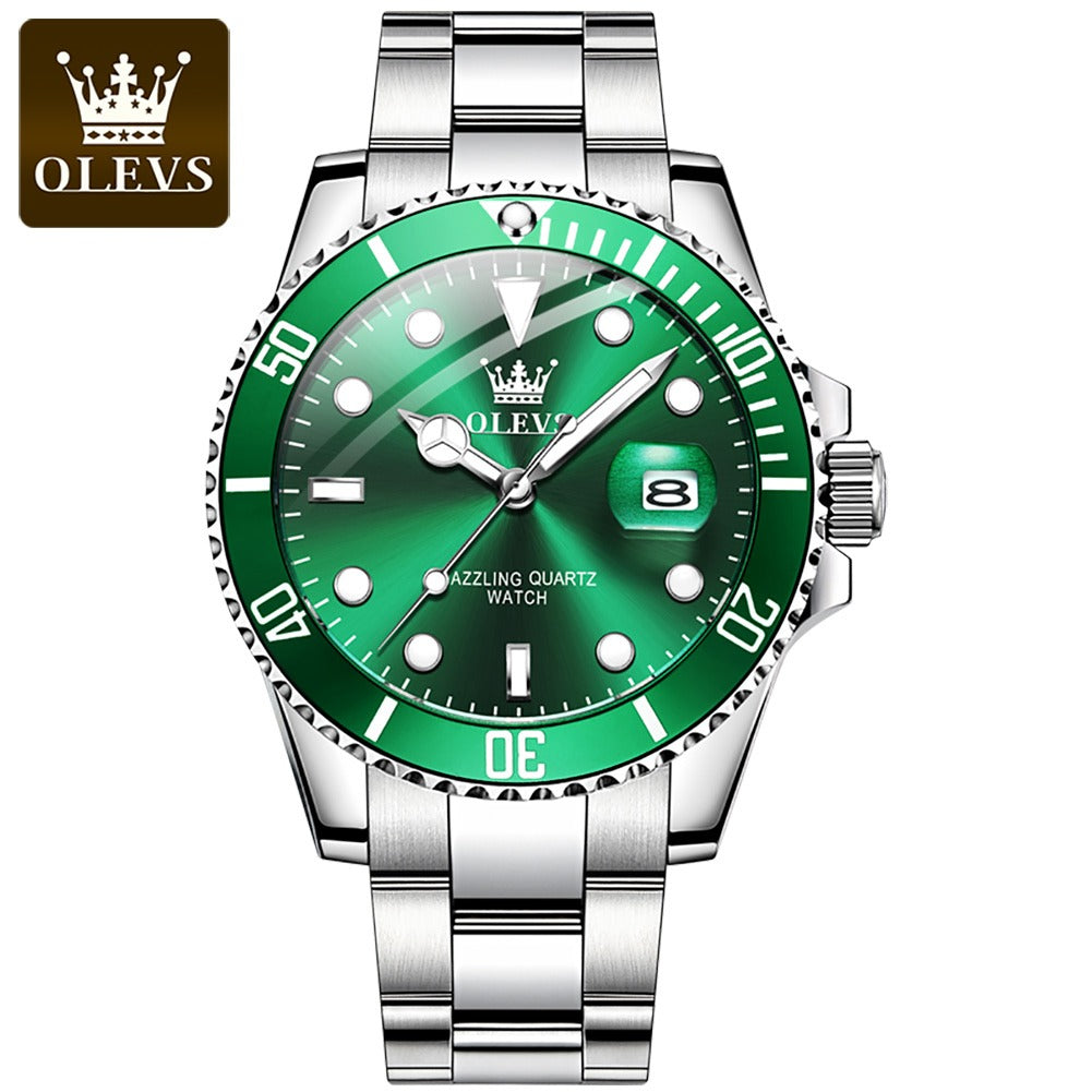 Men's Premium Stainless Steel Band Quartz Watch with Calendar Fashion Wristwatch | OLEVS5885