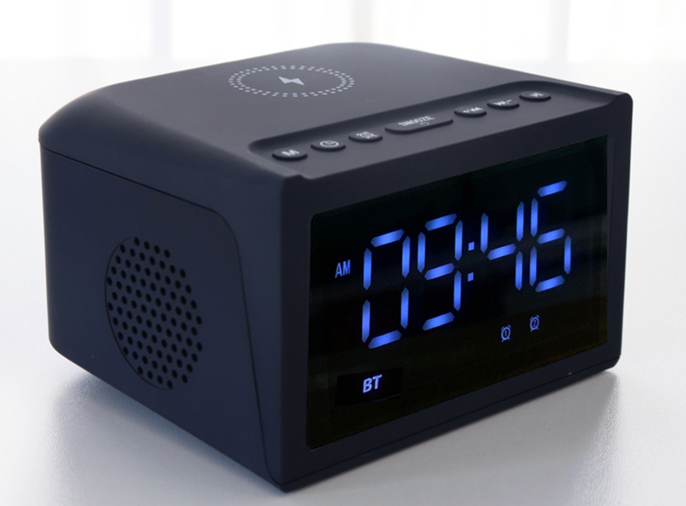 Sveglia con schermo grande e ricarica wireless da 15 W, altoparlante portatile Bluetooth | 2023