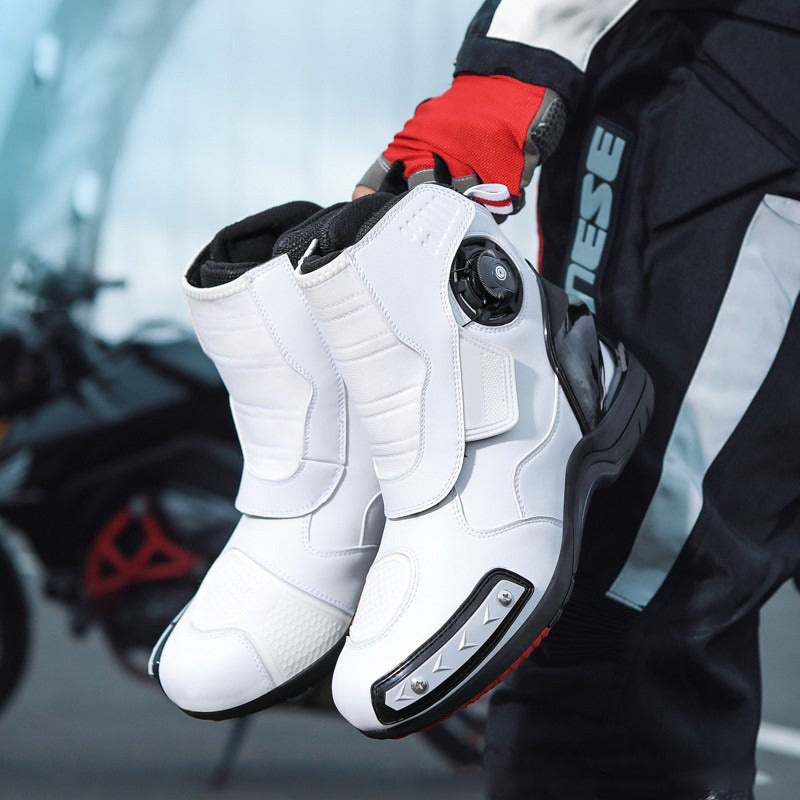 Scarpe da motociclista in pelle con supporto per caviglia impermeabile professionale | 666