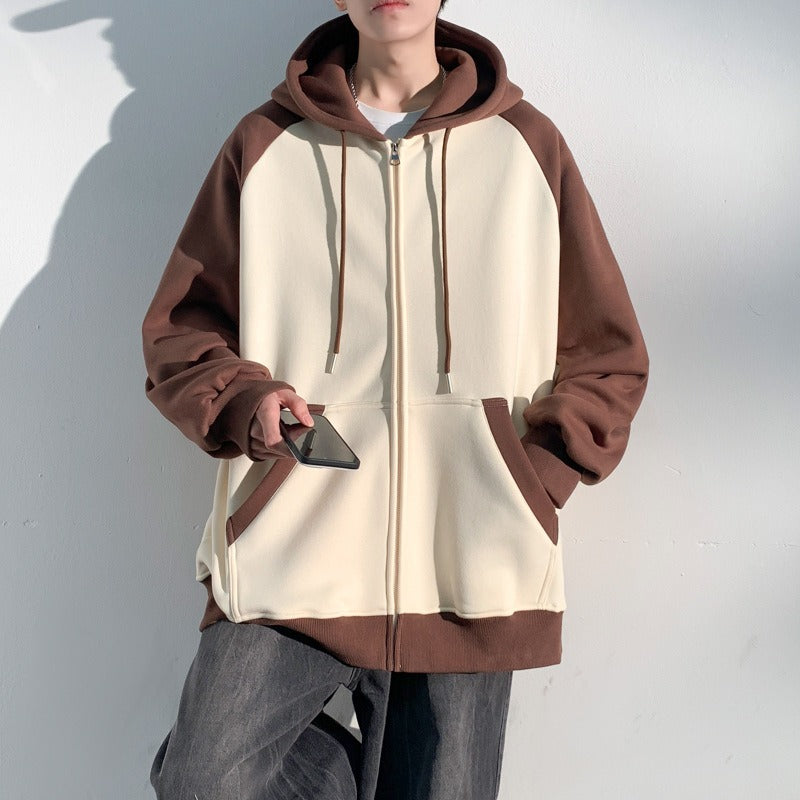 Men’s Casual Zipper Cardigan Jacket Woven Sports Hoodie Sweatshirt | JQN-3243