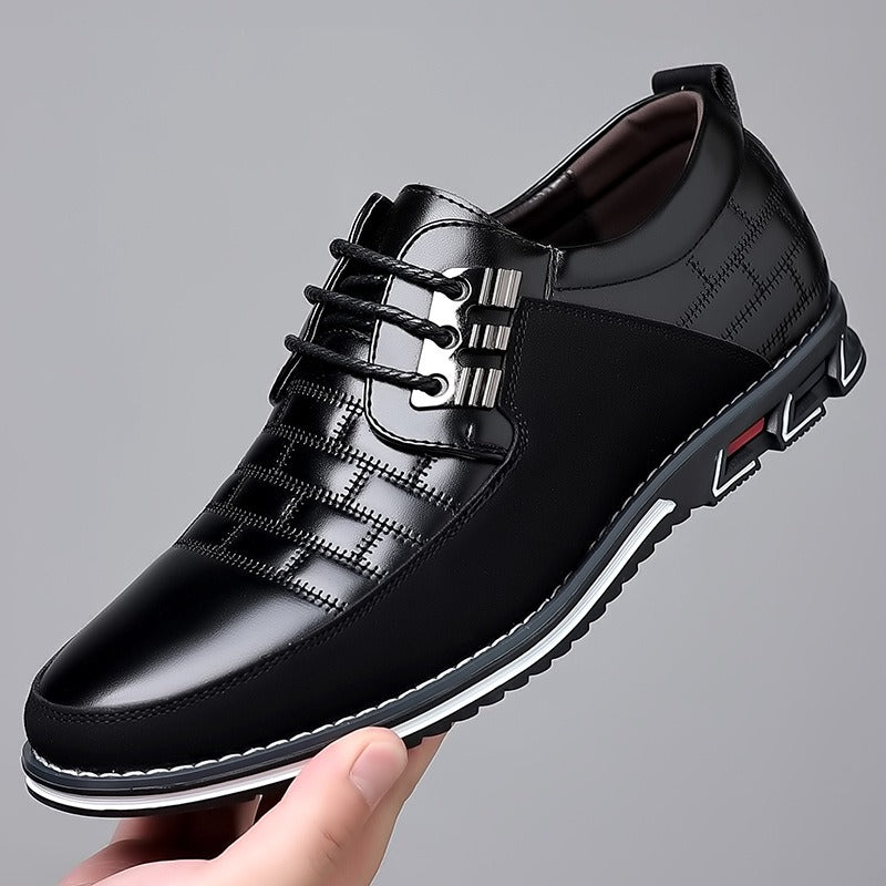 Men's Plaid British Style Derby Shoes Non-Slip Leather Loafers Moccasins Wedding Dress Shoes |