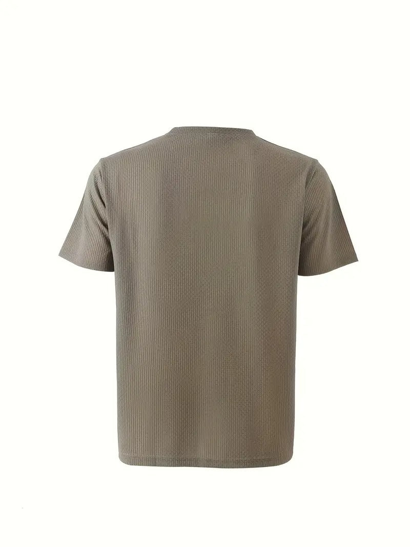 Men's Bamboo Stripe Short Sleeve T-Shirt Breathable, Stretchy Summer Casual Wear | 115 CSF