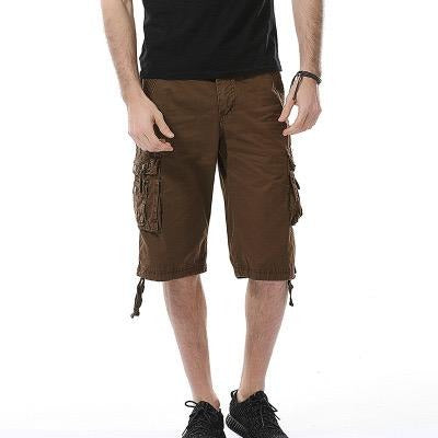 Pantaloncini cargo da combattimento da uomo taglie forti, versatili in cotone, pantaloni a metà gamba in twill, al ginocchio, 3/4, corti, taglie forti, vita da 36" a 48" | A082