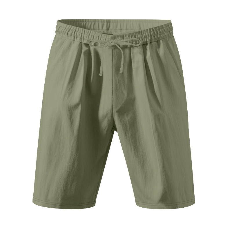 Men's Lightweight Linen-Blend Beach Shorts - Relaxed Fit 5-Inch Casual Shorts | WW-2