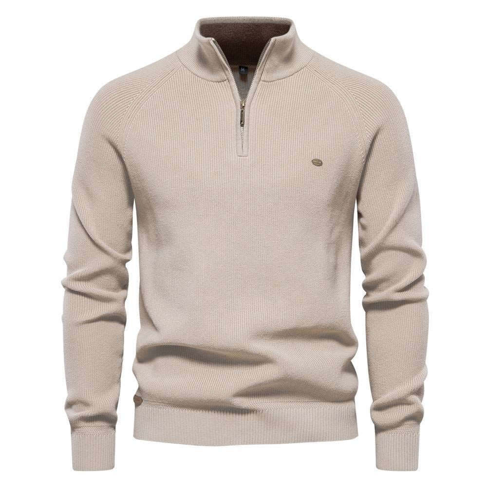 Cardigan con cerniera in cotone, maglioni casual, maglione invernale a collo alto | Y832