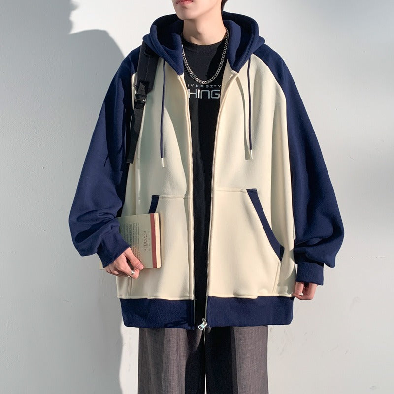 Men’s Casual Zipper Cardigan Jacket Woven Sports Hoodie Sweatshirt | JQN-3243