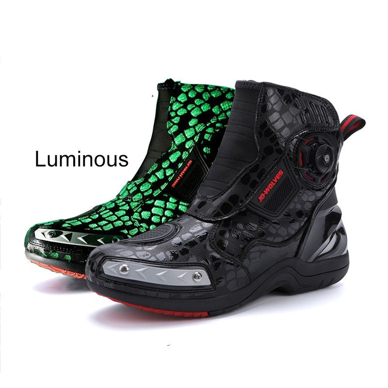 Scarpe da motociclista in pelle con supporto per caviglia impermeabile professionale | 666