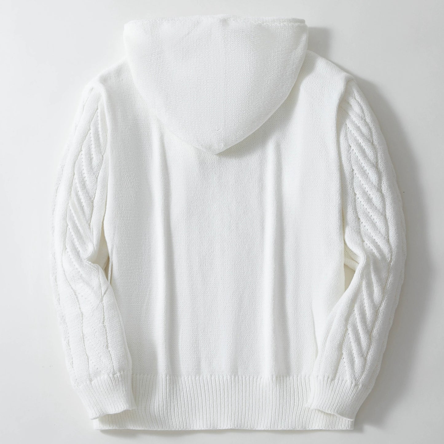 Men's Knitwear Twisted Drawstring Hooded Pullover Sweater 7-Needle Woolen Sweatshirt Jacket | SY0139