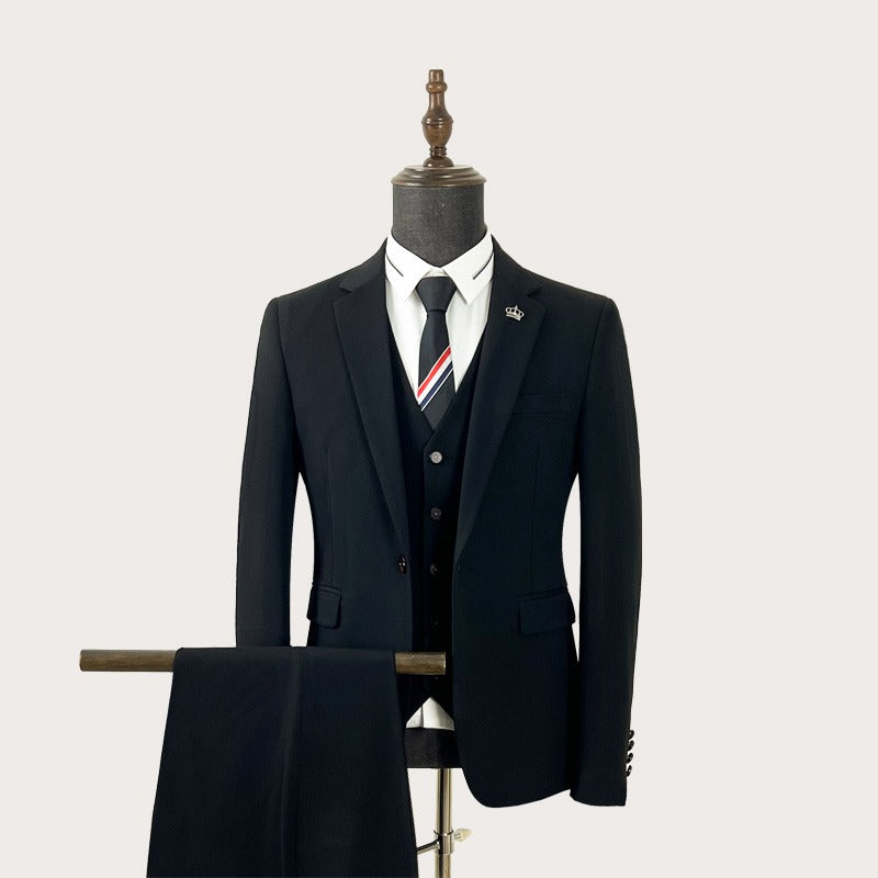 Sharp & Tailored - Completo da uomo slim fit monopetto elegante, completo da giacca, pantaloni e gilet da matrimonio | HC69