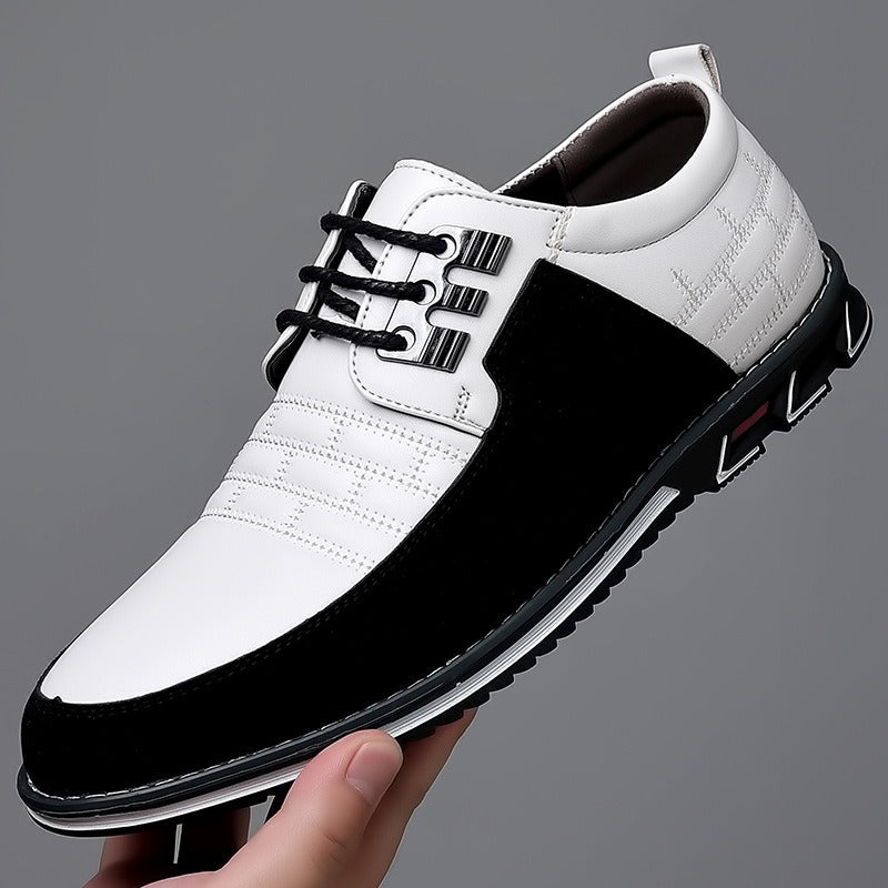 Men's Plaid British Style Derby Shoes Non-Slip Leather Loafers Moccasins Wedding Dress Shoes |