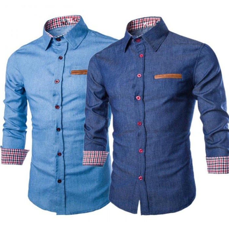 Camicia da uomo a maniche lunghe tinta unita vestibilità slim business casual | 1800-NY13