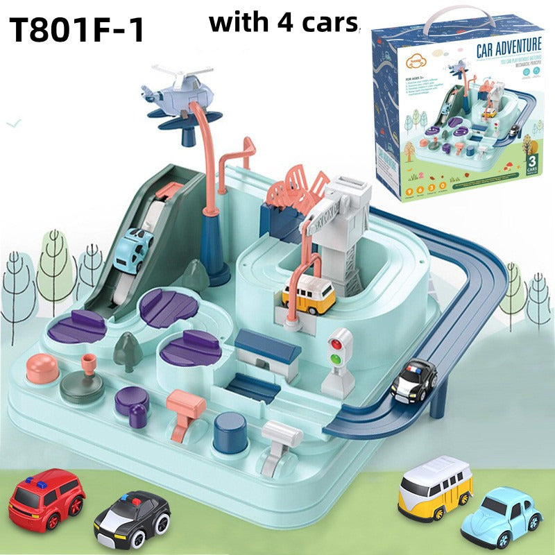 Bambini Avventura Veicoli Giocattoli Puzzle Città Salvataggio Educativo Playset Slot Car Pista Giocattolo Mini Telecomandato Auto