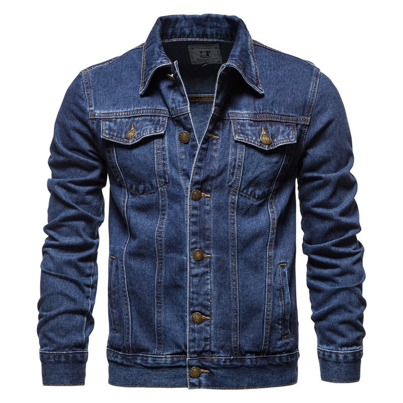 Giacca invernale da uomo a maniche lunghe in cotone casual taglie forti in denim | jk609