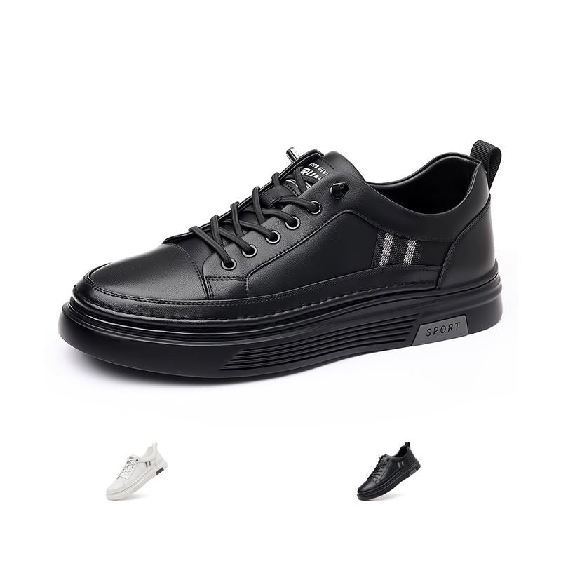 Sneakers in pelle casual con punta affilata comode scarpe traspiranti con lacci | L8081