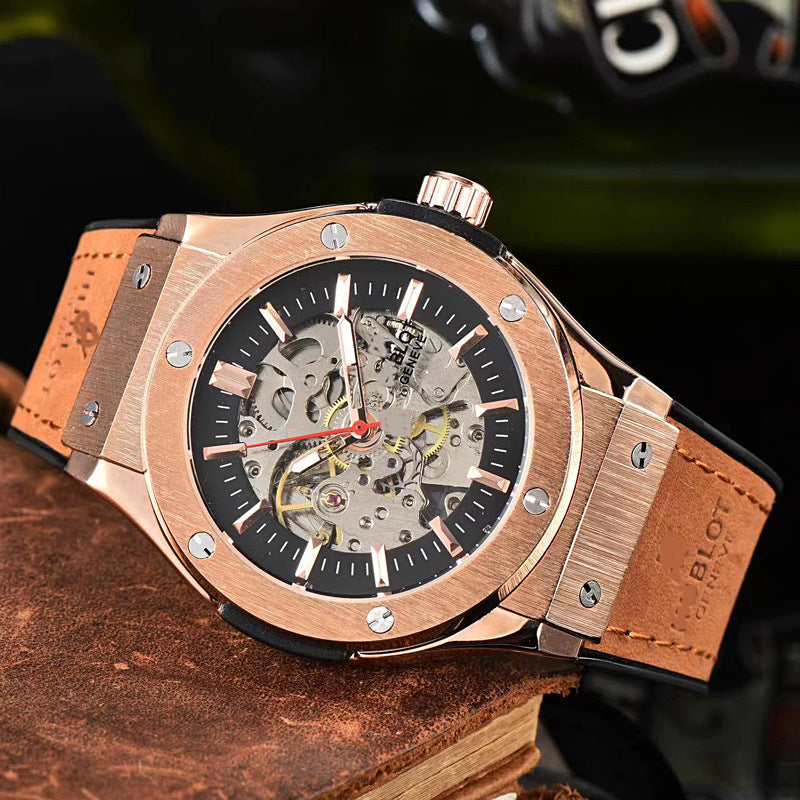 Orologi da uomo, cinturino in silicone, orologio meccanico traforato alla moda | HBJX