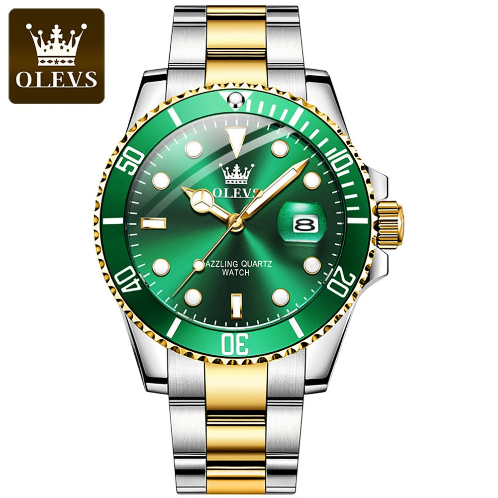 Men's Premium Stainless Steel Band Quartz Watch with Calendar Fashion Wristwatch | OLEVS5885