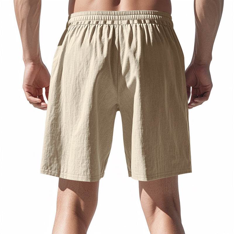 Men's Lightweight Linen-Blend Beach Shorts - Relaxed Fit 5-Inch Casual Shorts | WW-2