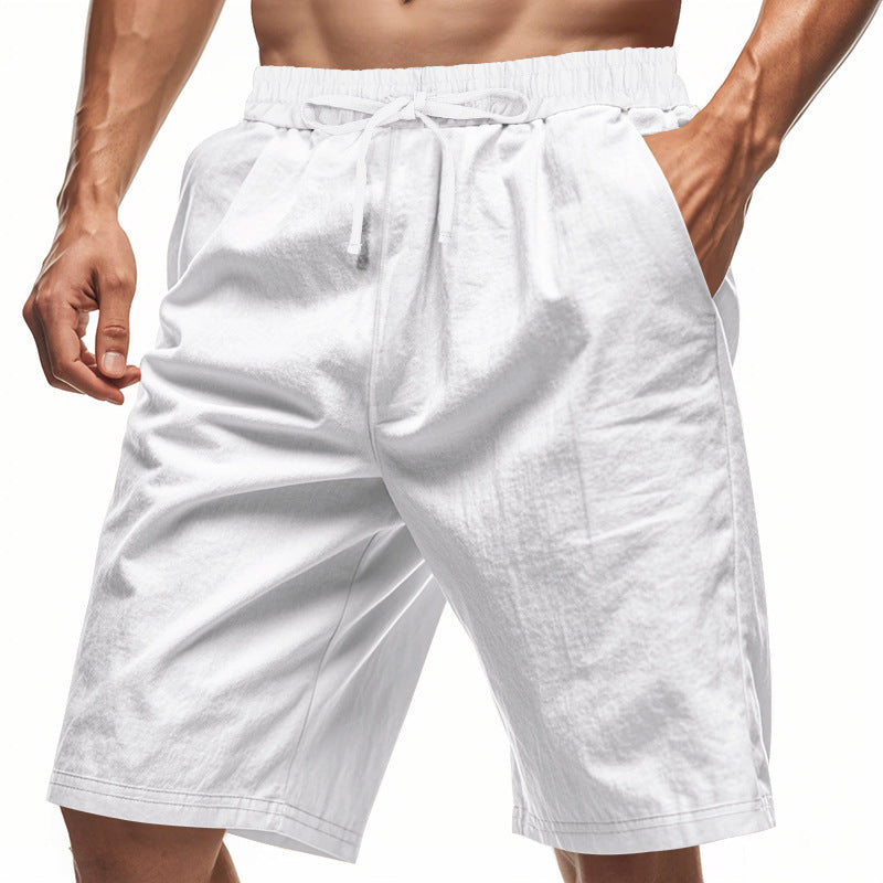 Men's Lightweight Linen-Blend Beach Shorts - Relaxed Fit 5-Inch Casual Shorts | WW-2