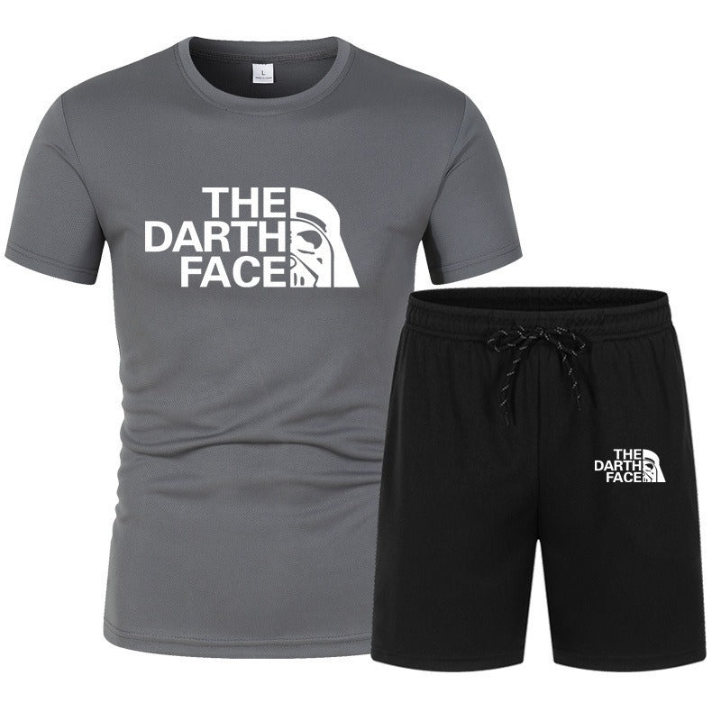 Ensemble de sport deux pièces pour homme, t-shirt à séchage rapide, entraînement de fitness, course à pied | QS-01