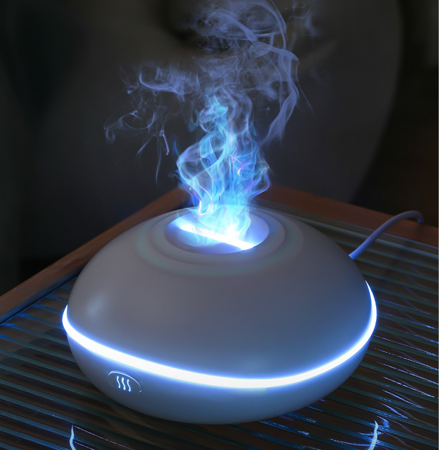 Realistic Flame Effect Aromatherapy Diffuser – 7-Color LED Humidifier USB Powered for Home, Office & Bedroom | SD13