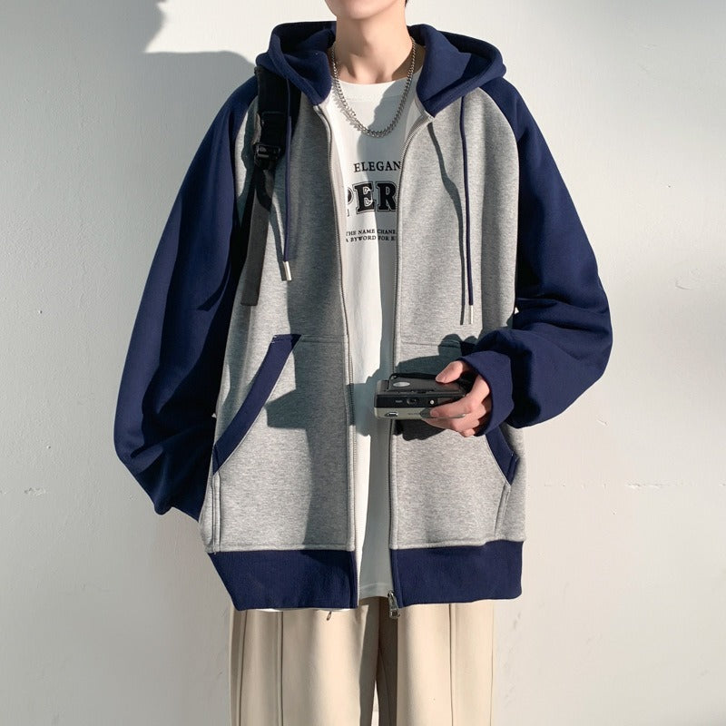 Men’s Casual Zipper Cardigan Jacket Woven Sports Hoodie Sweatshirt | JQN-3243