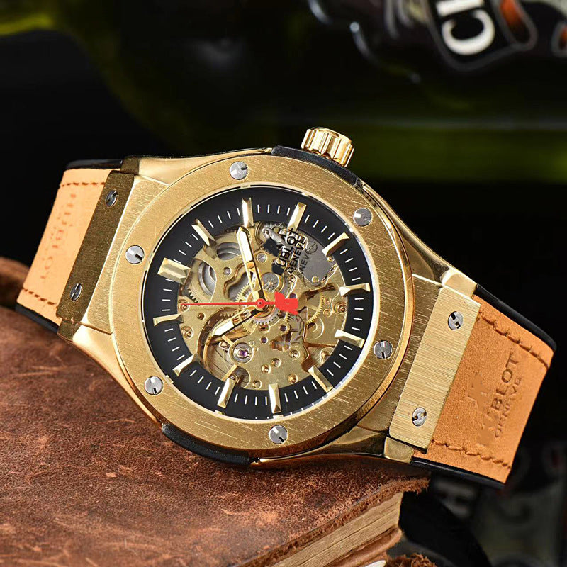 Orologi da uomo, cinturino in silicone, orologio meccanico traforato alla moda | HBJX